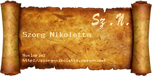 Szorg Nikoletta névjegykártya